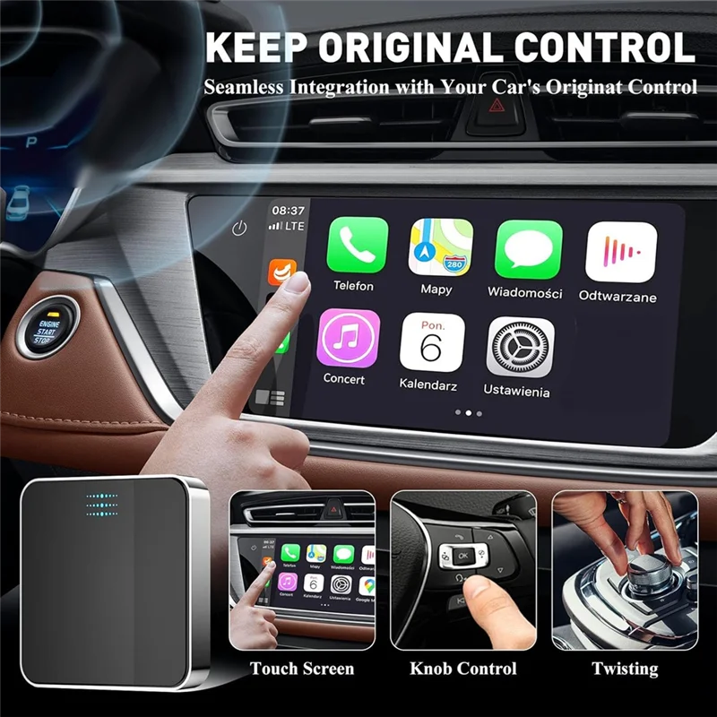 

TA-Wireless Carplay Adapter, Plug And Play Wired To Wireless Carplay Smart Box, Fit For Cars From 2015 & For Iphone IOS 10+