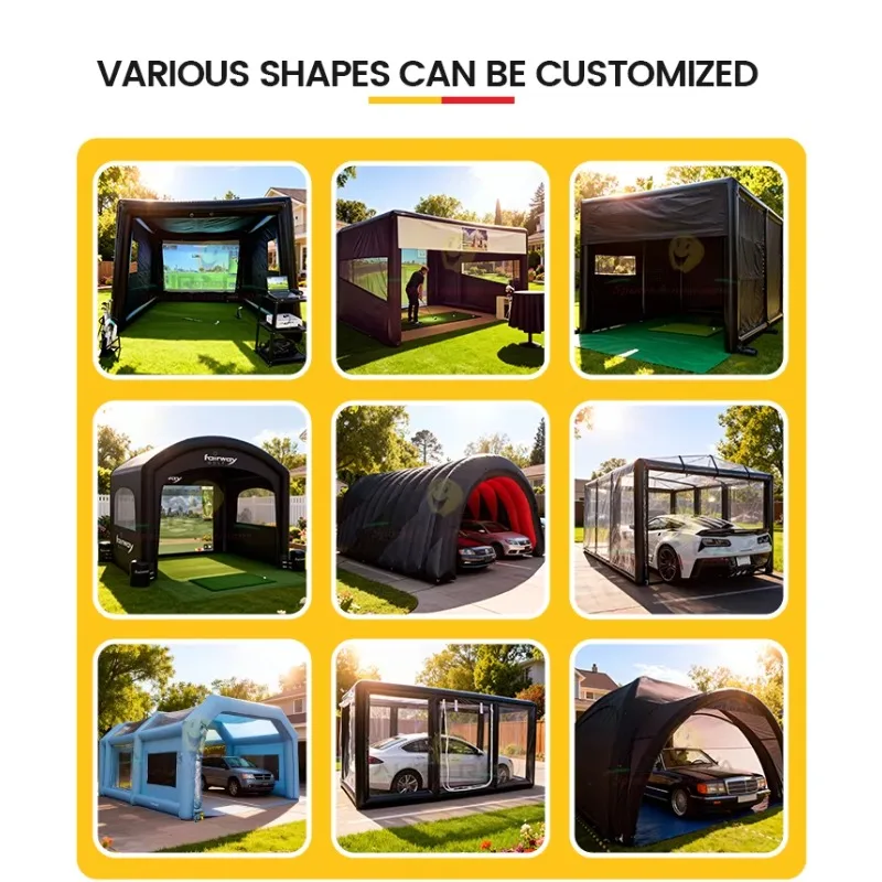 Heavy Duty Eco-Friendly Inflatable Golf Tent 0.9mm PVC Giant Customized Projection Screen Hitting Booth for Entertainment Venues