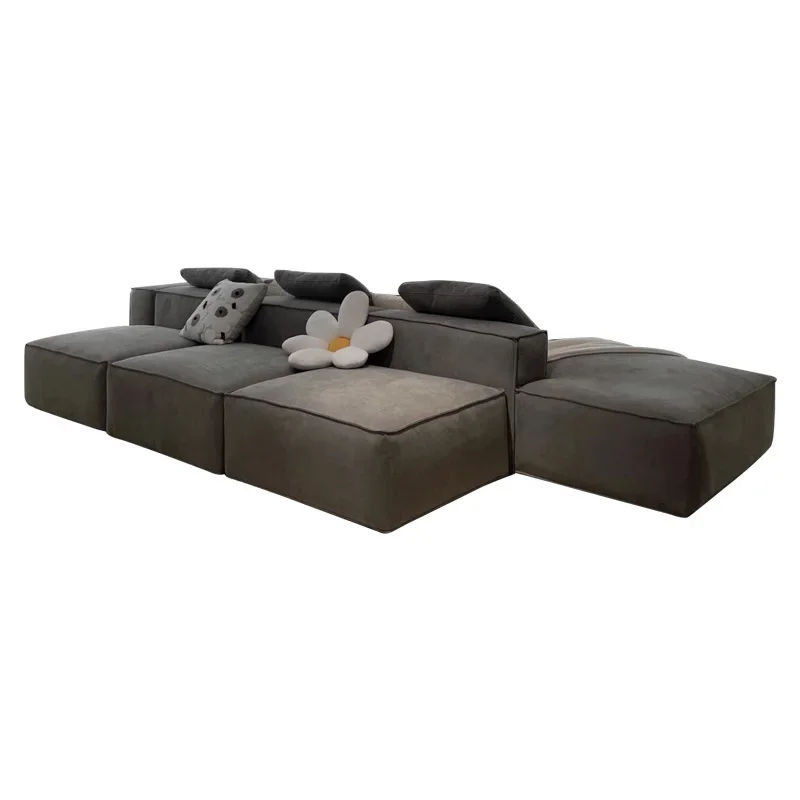 Fabric sofa Double-sided seated sofa Large flat-layer tofu block square free module sofa