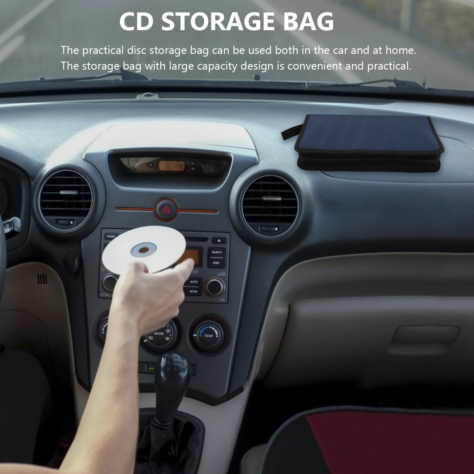 

1pc Large Capacity Disc Organizer Holder Storage Bag For Home Use Portable Disc Storage Bag Cd Pouch Cd Container