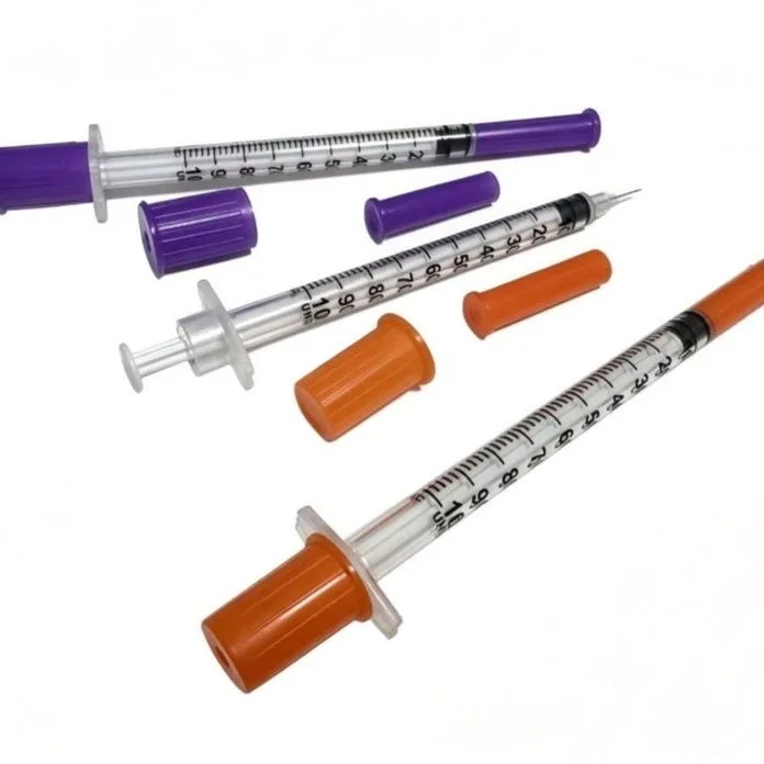 Siringa per Insulina Colorata Viola, Rosa e Arancione da 0,3ml, 0,5ml, 1ml per Uso Umano e Veterinario
