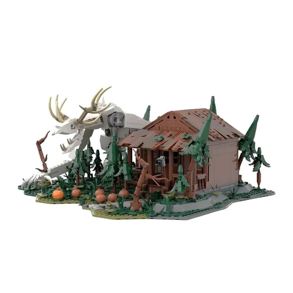 Gobricks MOC Wendigo Building Blocks Model Wendigo Familiar Voice Horror White Monster Bricks Assembly Toys Kids Halloween Gifts