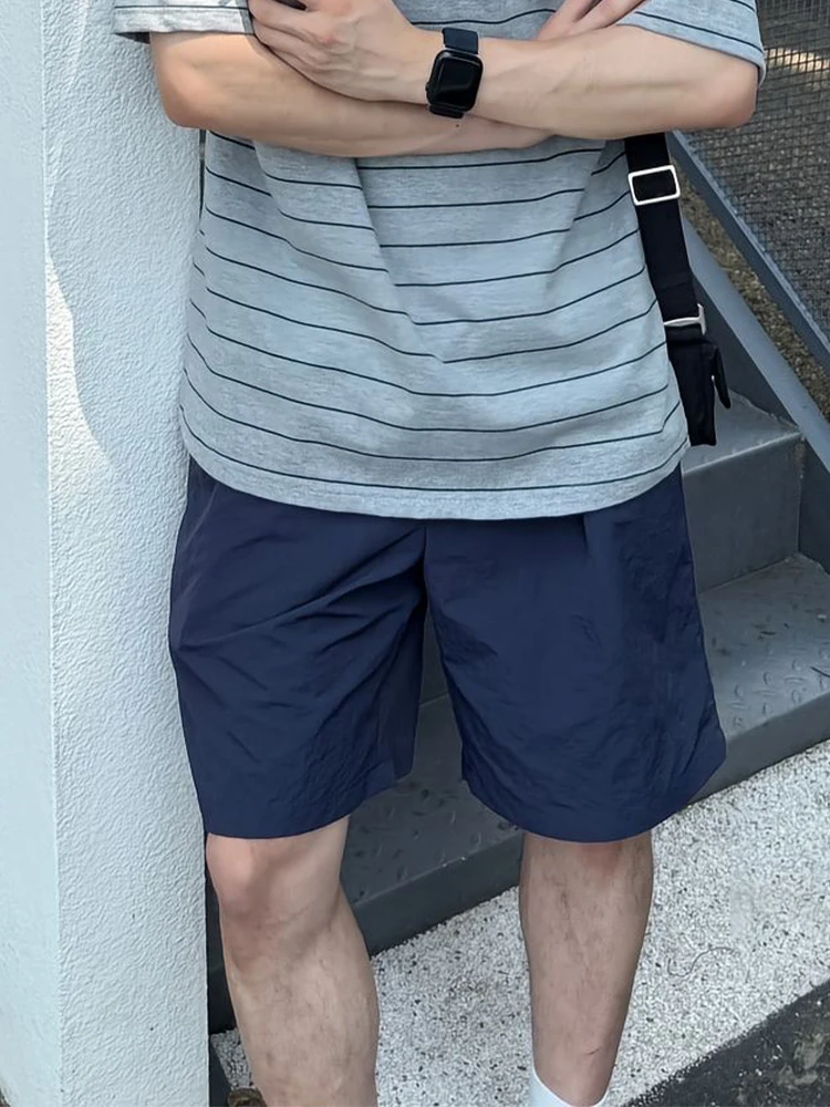 

Quick Dry American Sports Short Pants Men Summer Outdoor Running Basketball Pants above Knee Four-Fifths Length Loose Fit