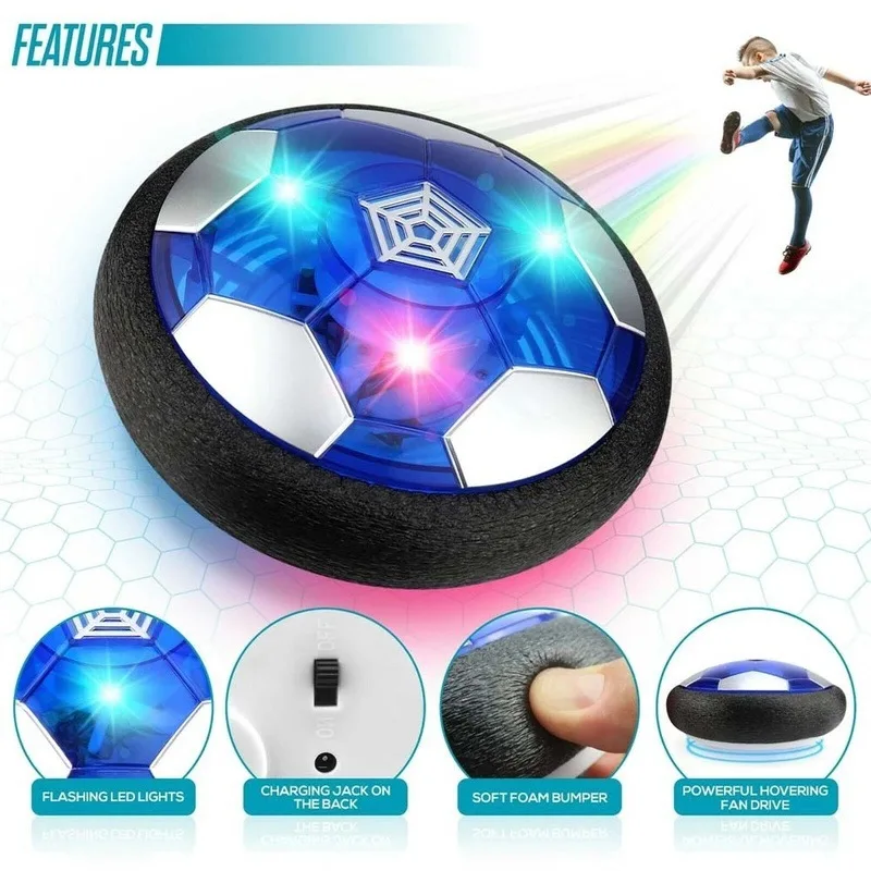 Hot Selling Electric Suspended Football Black Technology Air Suspended Ball Indoor Interactive Music Lighting Toy Ball