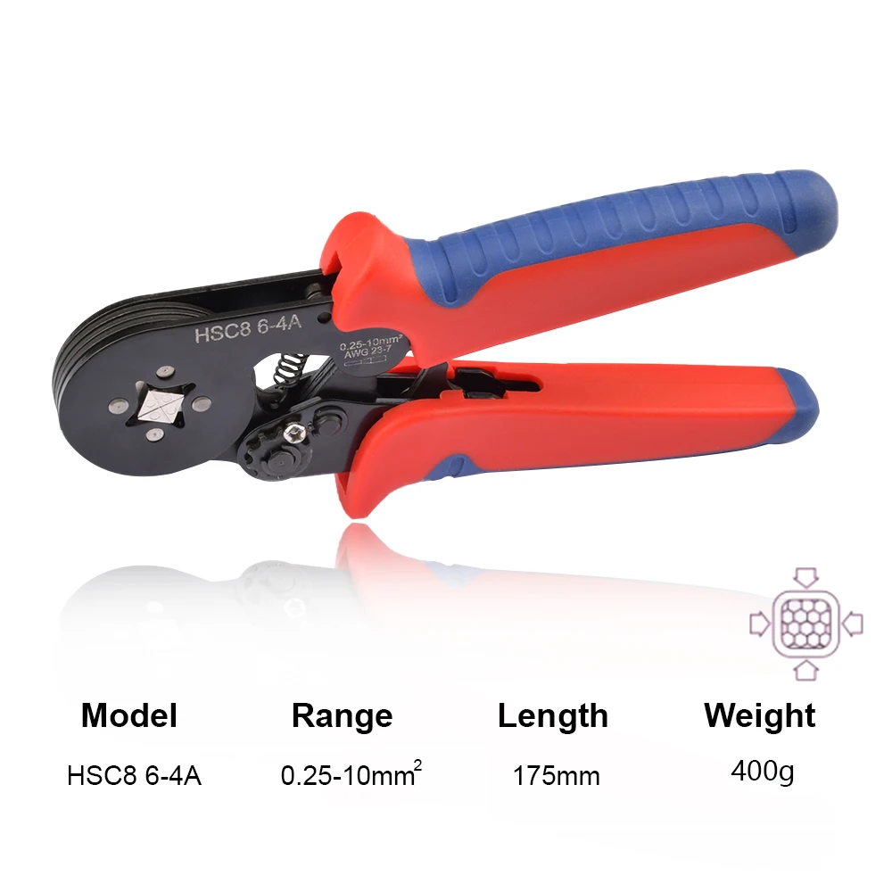 YE6-4 HSC8-6-4A Tubular Terminal Crimping Tools Mini Electrical Pliers HSC8 6-4A/6-4 0.25-10mm²  High Precision Clamp Sets