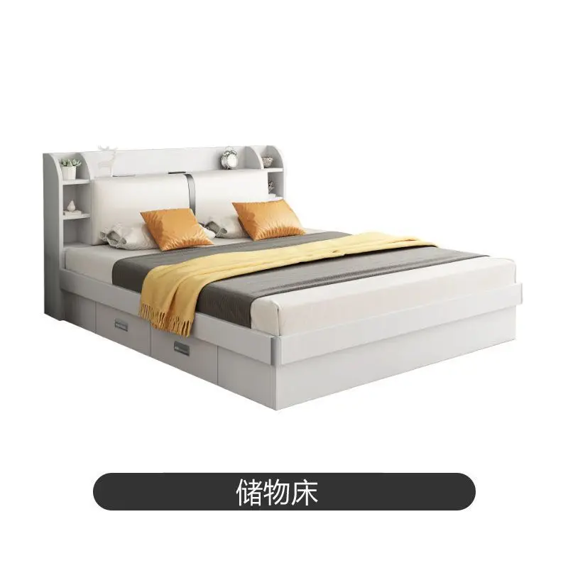 Storage bed double bed 1.5 meters 1.8 meters storage bedroom furniture 1.2 meters air pressure simple wedding bed