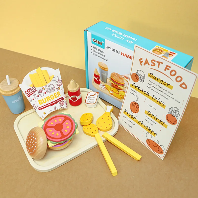 Montessori Children Toy Puzzle Wooden Kitchen Toys Set Miniature Food Baby Accessories Enough Board Games Interactive Toys Gift