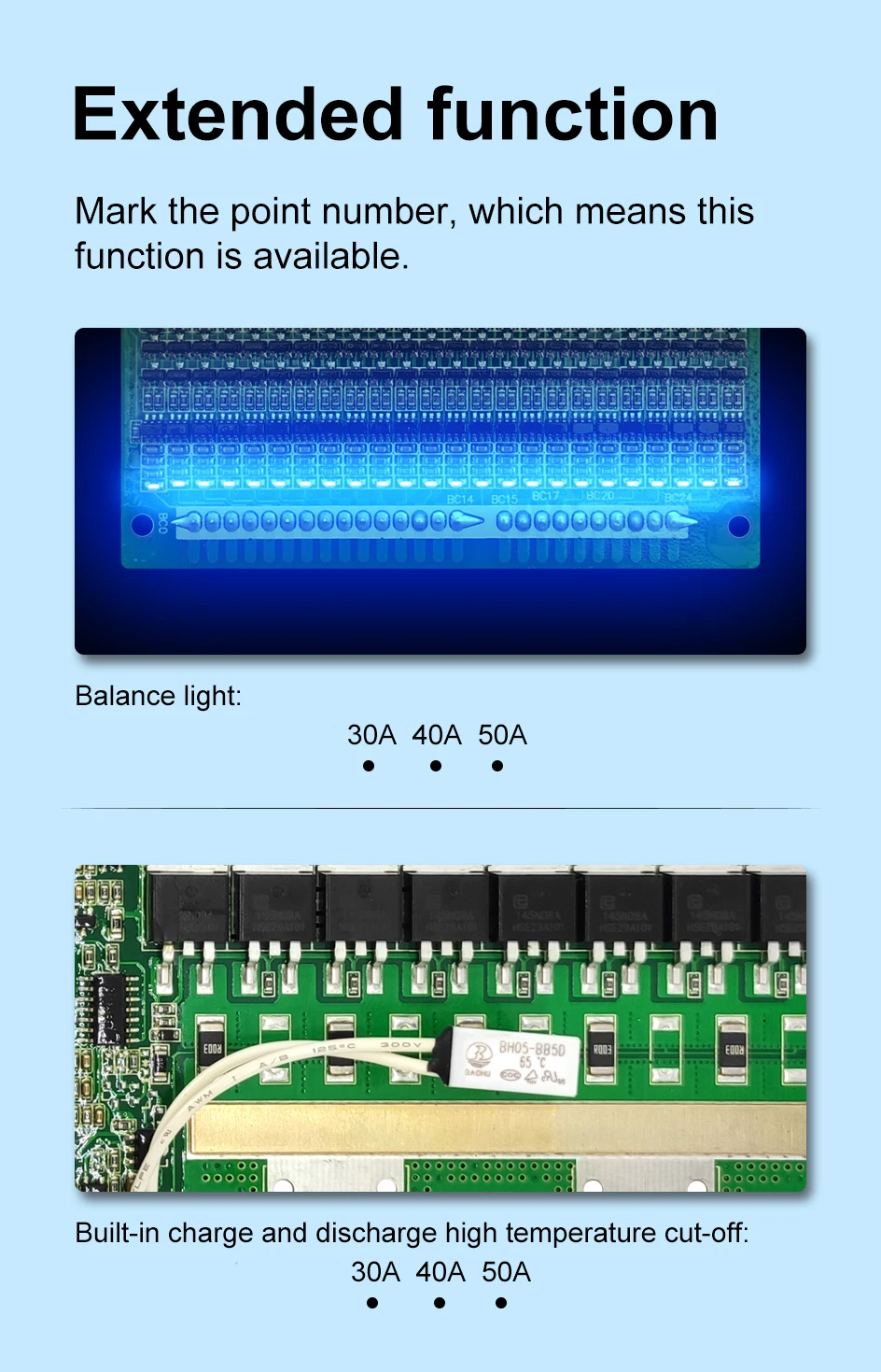 Qucc 30A 40A 50A 24S BMS Lifepo4 72 فولت لوح حماية بطارية ليثيوم مع LED التوازن الخفيفة لمحرك تحكم Ebike