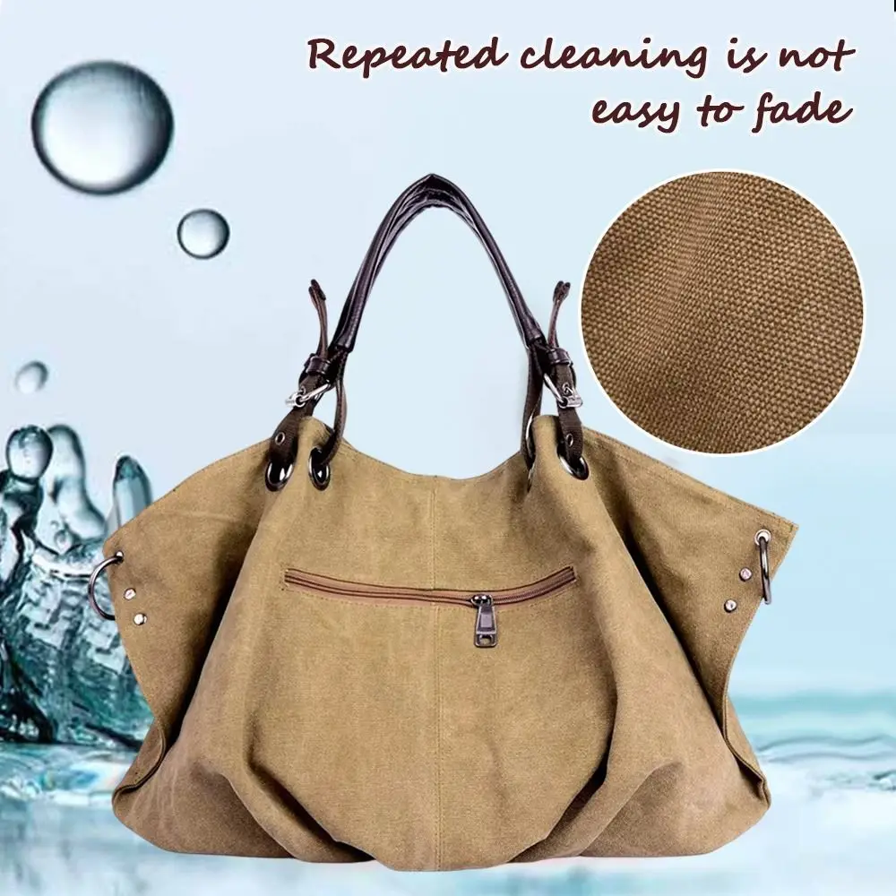 

Fashion Large Capacity Canvas Tote Bag Versatile Casual Shoulder Bag Solid Color Elegant Messenger Bag School