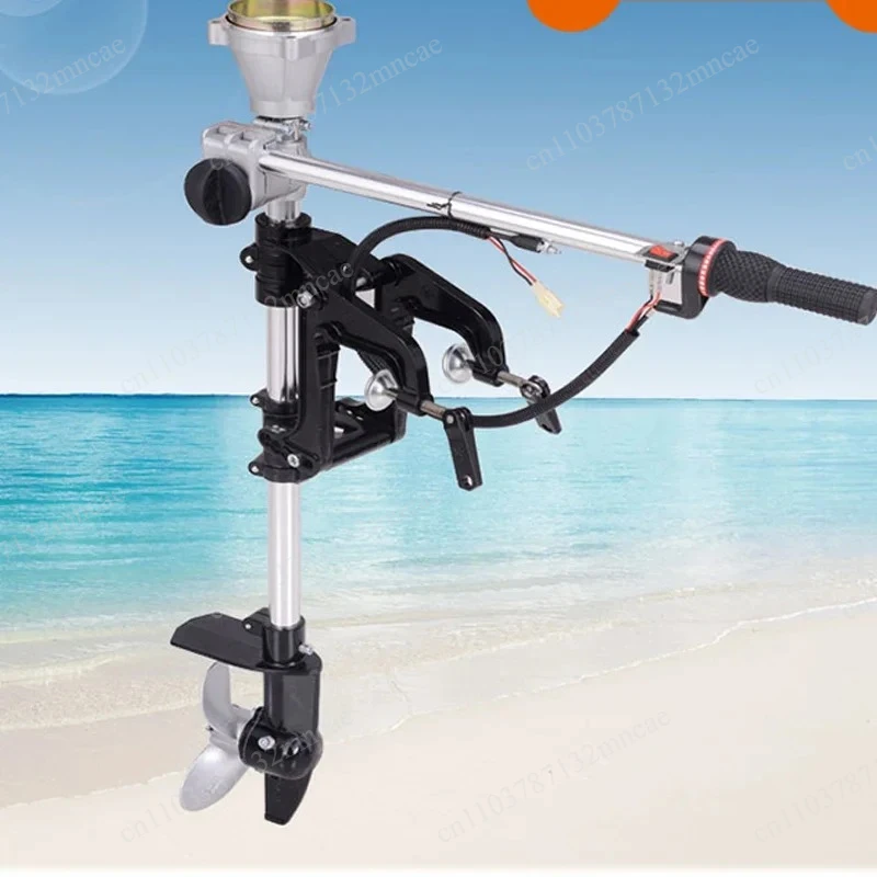 Mower converted into electric outboard engine bracket, marine engine, and motorless marine propulsion device