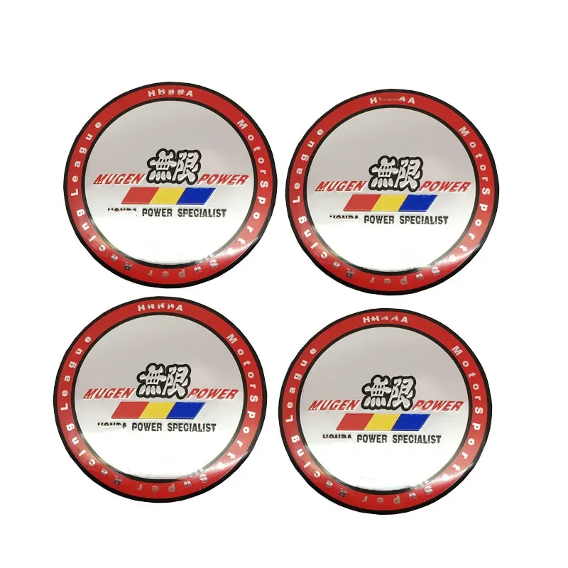 4Pcs 56MM Mugen Logo Car Wheel Center Hub Caps Emblem Sticker Decals Cover For Honda Civic Accord CRV Fit CITY Hrv Accessories