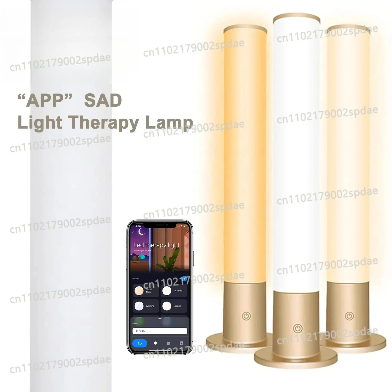 Equipped with biological rhythm lighting, 16 watt sunlight, 10000 lux intelligent phototherapy lamp