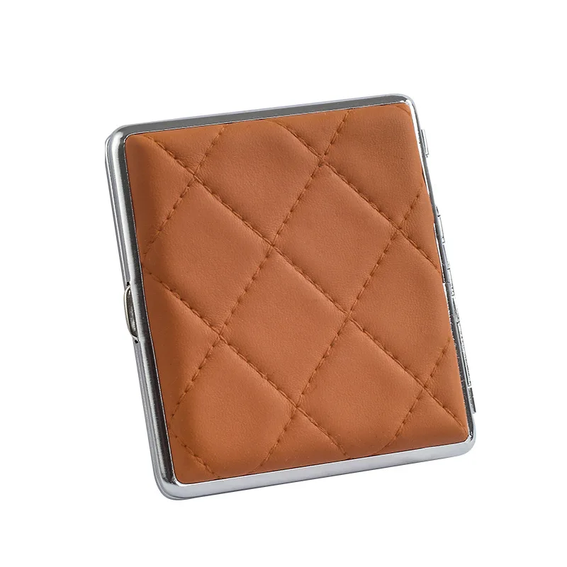 20pcs Leather Cigarette Case Portable Stubby Cigarette Case Metal Material Anti-Pressure Cigarette Holder