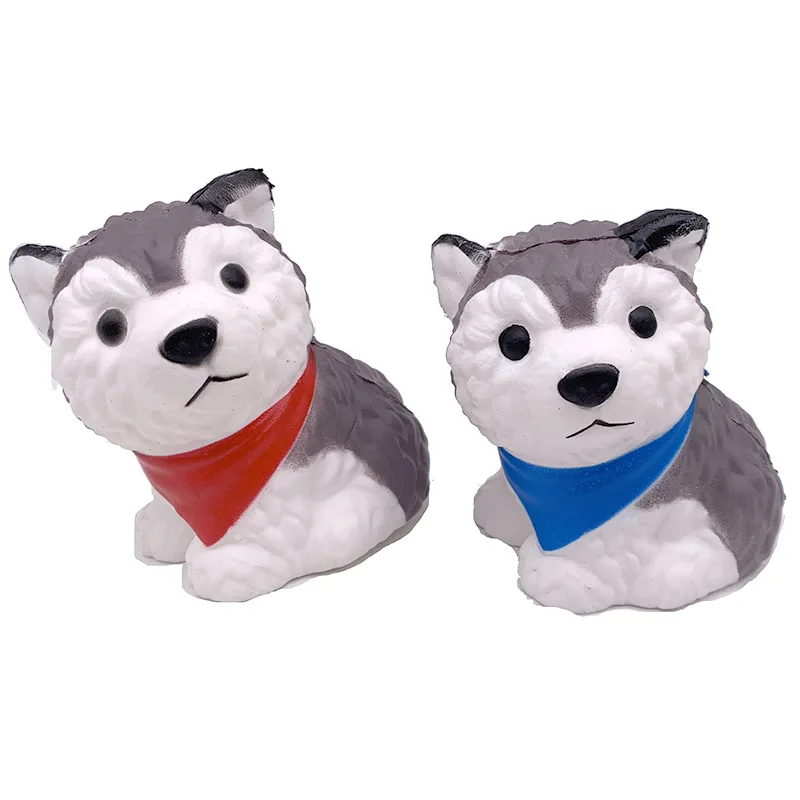 Stress Relief Kneading Toy Simulated Animal PU Husky Puppy Jumbo Squishy Slow Rising Stress Ball Fidget Toy Reduce Pressure Gift
