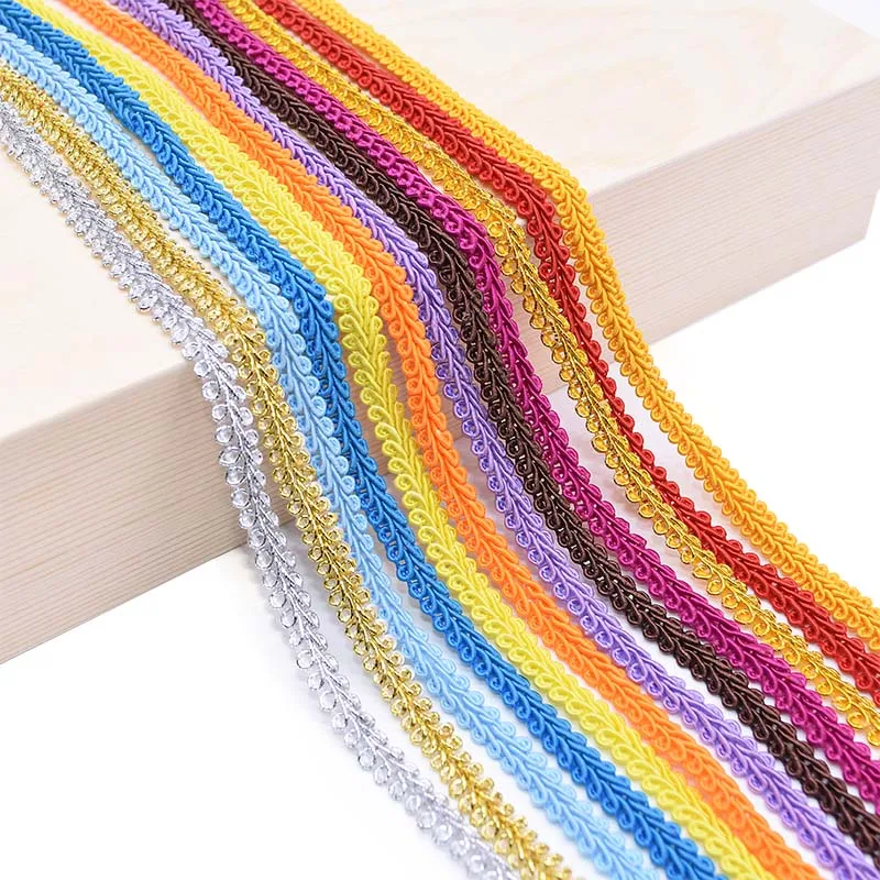 10 Meter Lace Trim Ribbon Gold Silver Centipede Braided Lace DIY Craft Sewing Accessories Wedding Decoration Fabric Curve Lace