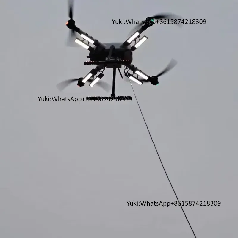 

Lightweight Copper Tethering UAV Cable 1000VDC 2x18AWG Electric Power Wire +4 SMF for Lighter-than-air Craft