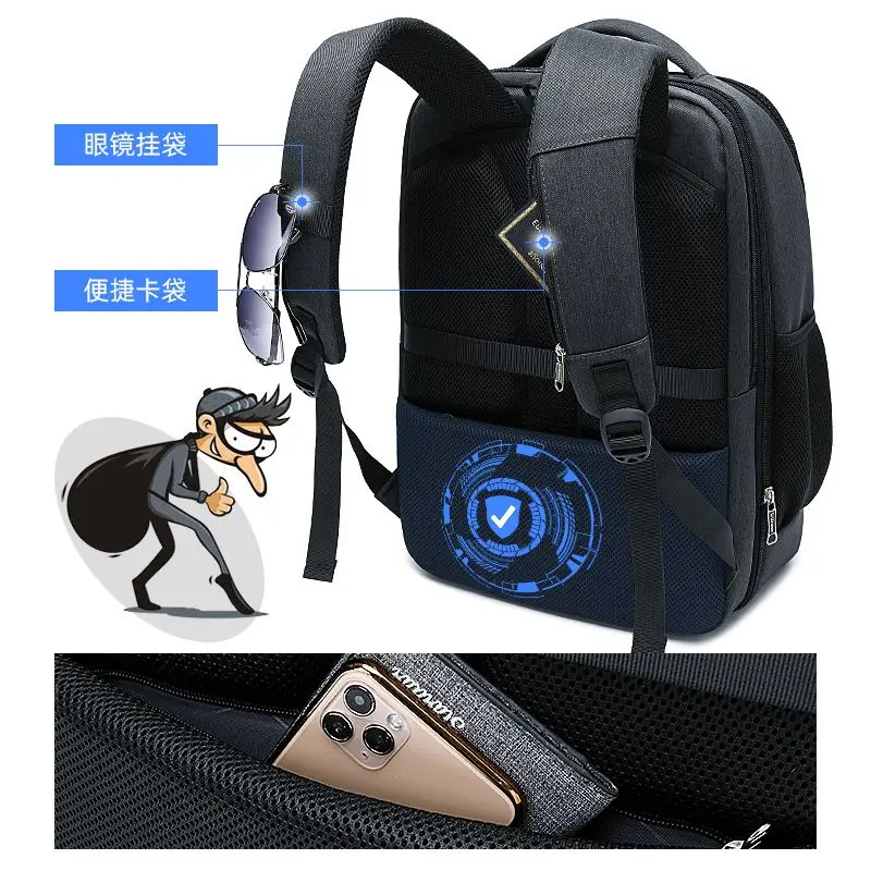 18 Inch Laptop Backpack USB Charging Bags Large Capacity Fashion Men Backpacks  School Business Travel Backpack