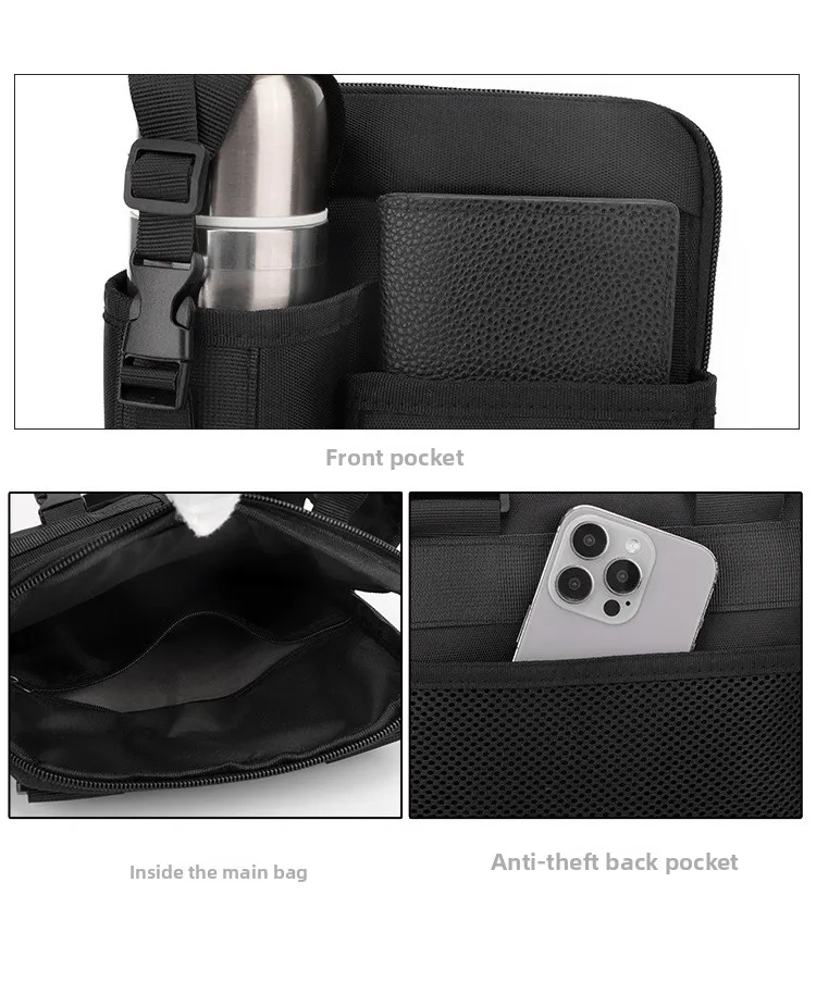 New Men's Single-shoulder Bag, Outdoor Water Cup Crossbody Bag, Fashionable Water-resistant Oxford Cloth Single-shoulder Bag