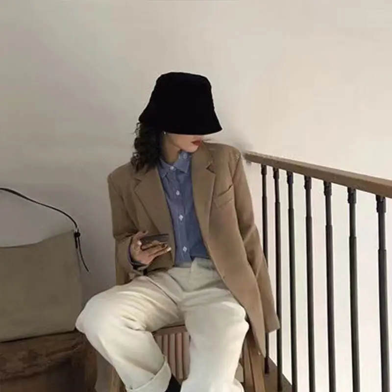 سترة نسائية أنيقة وشبابية خارجية ذات ثنيات مقسمة للحفلات تبدو ضمادة نسيج خشن رائجة البيع كاملة Harajuku Y2K