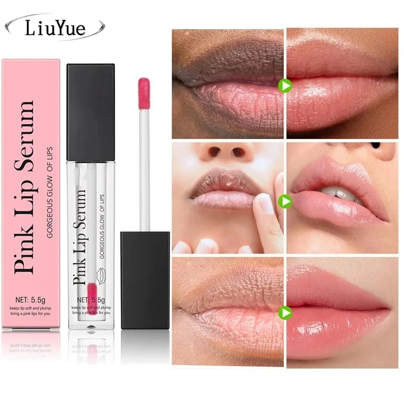 Remove Dark Smoke Lip Plumping Oil Bleaching Dull Repair Lip Lines Moisturizing Brighten Lip Care Cosmetics Lips Pink Serum