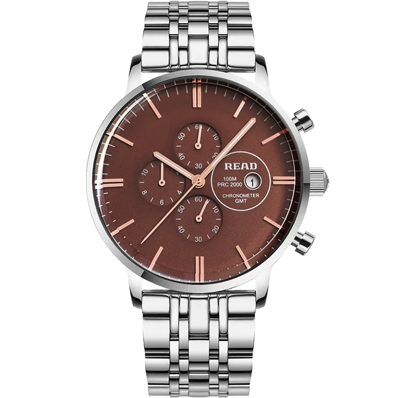 READ Men Quartz Watch | Stainless Steel Case & Band | Hard Glass | Chronograph Calendar | 100M Daily Water Resistant