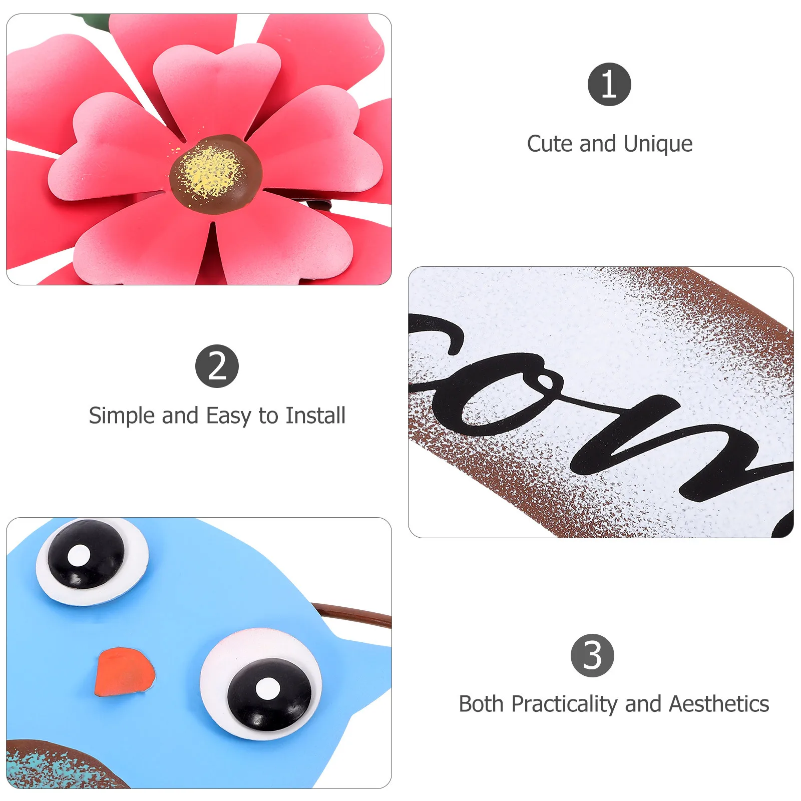 

Iron Owl Wall Hanging Sign Decorative Simple Structure Easy Install Wall Decor Garden Outdoor Welcome Sign Home Decor