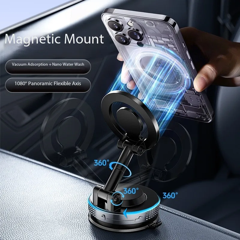 

Новое магнитное автомобильное крепление, держатель для приборной панели мобильного телефона, модель, магнитная присоска, навигация, вакуумное поглощение, вращение, настольная подставка