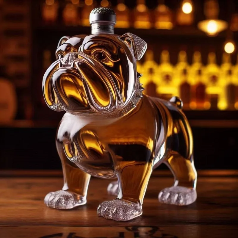 Animal wine bottle Shar Pei whiskey wine bottle high borosilicate glass Shar Pei wine bottle decoration ornament