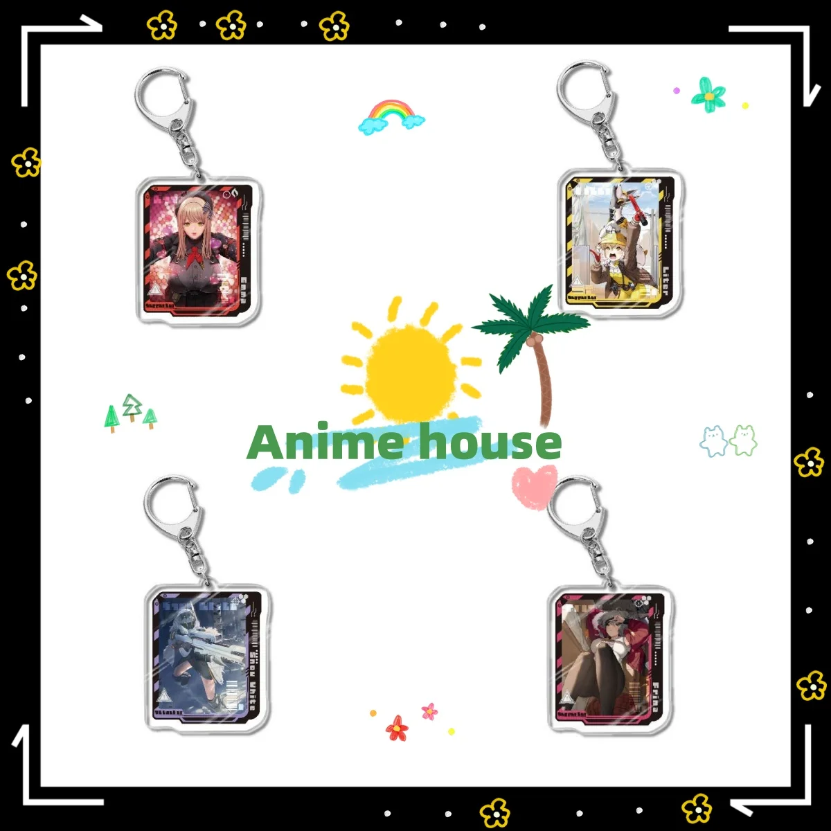 Anime NIKKE  Figure Acrylic Keyring 6cm Pendan The Goddess of Victory Anime KeyChain Quency Key Chain Fashion Gift