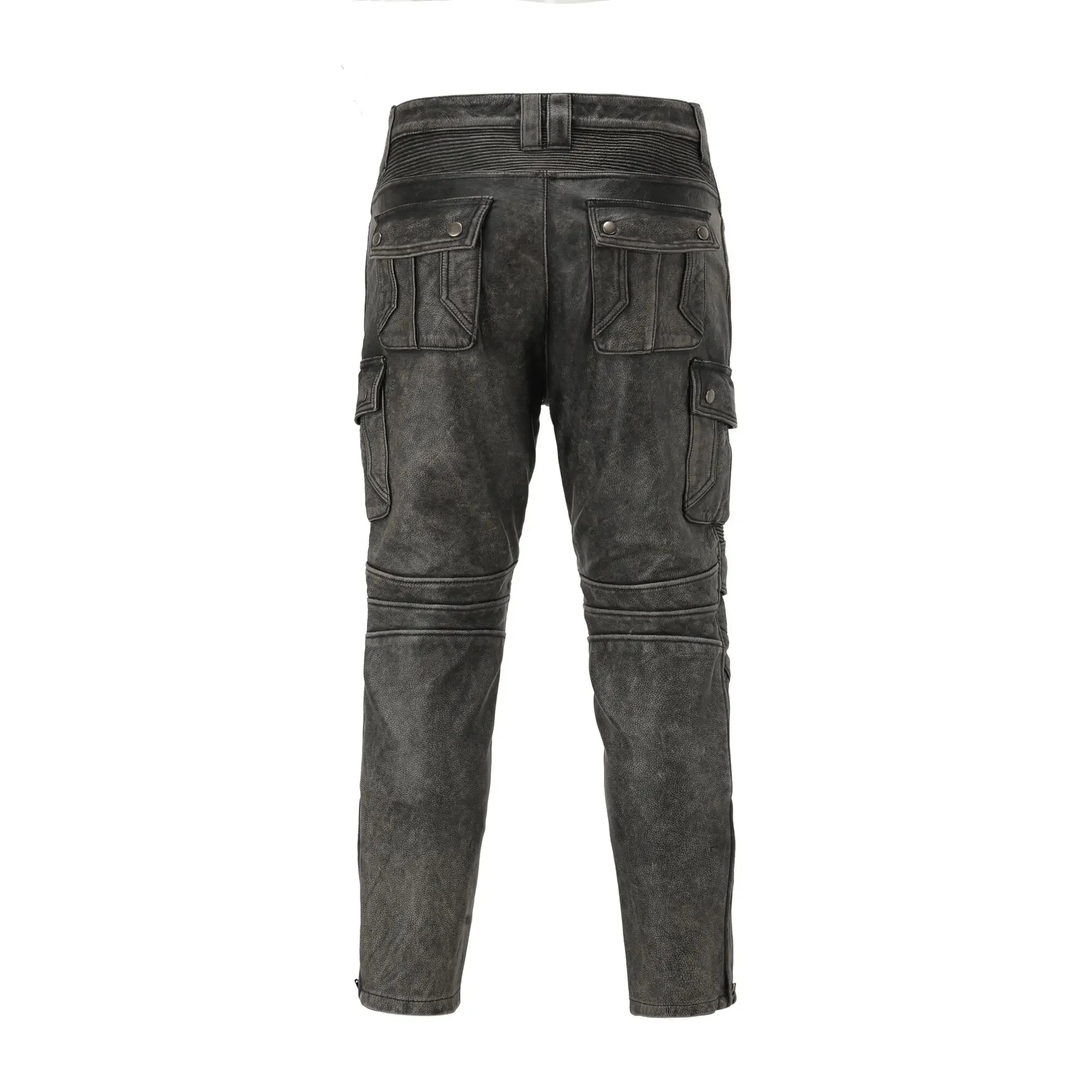 Top Layer Cowhide Genuine Leather Motorcycle Pants Men's Slim Straight Can Be Equipped With Protective Gear