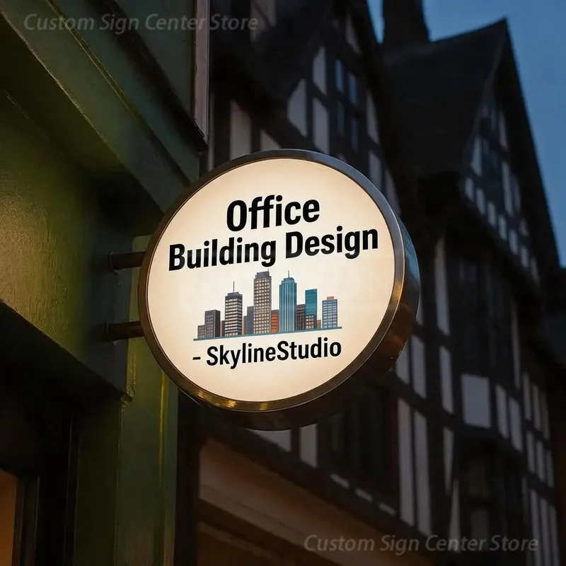 LED Light Illuminated Acrylic Sign Office Building Design, Custom Wall Logo Letters, Outdoor Advertising Display Box Projection