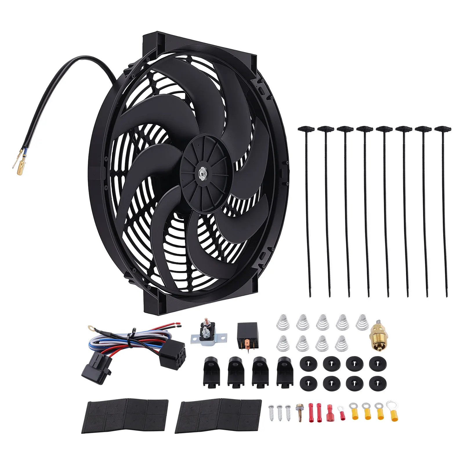 Electric Radiator Cooling Fan Assembly 14IN 12V 90W Universal