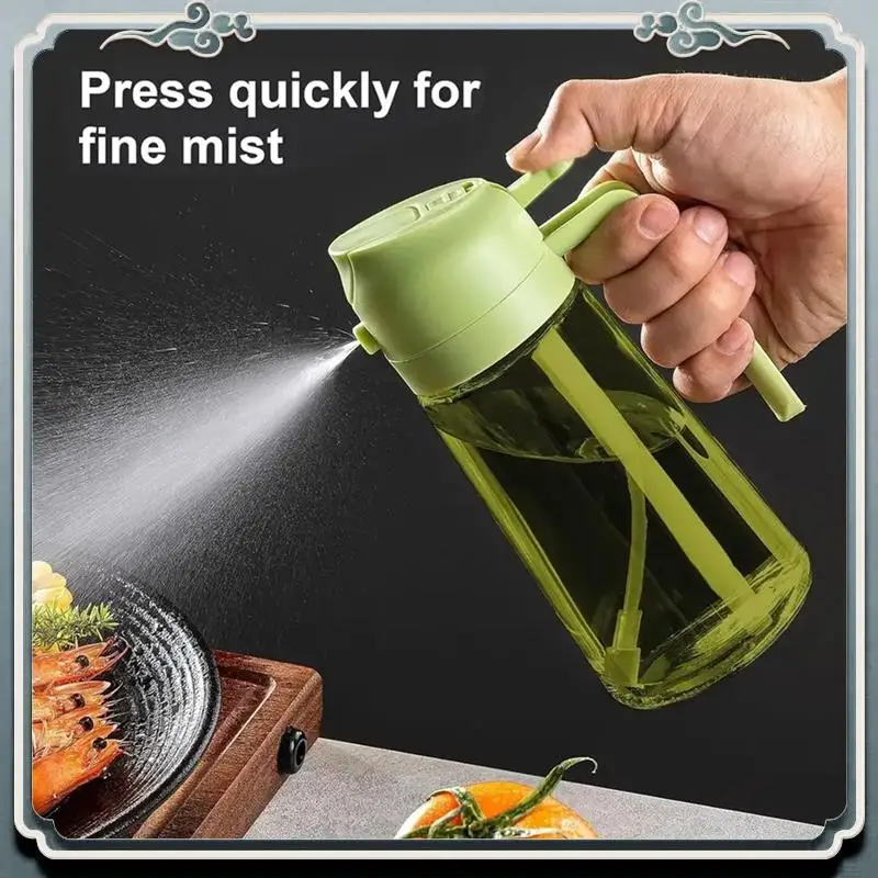 

Durable 2 In 1 Glass Oil Sprayer Olive Oil Dispenser Glaze Proof Oil Sprayer Grilling Tools For Cooking, Salads And Grilling