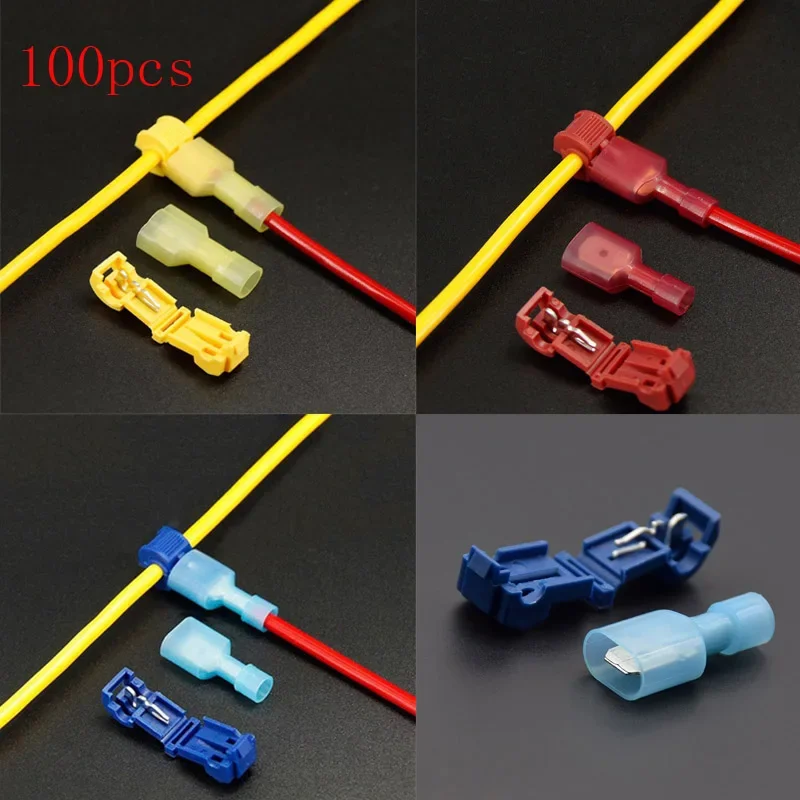 40pcs/20pcs 22-10AWG 0.5mm-6mm Kit Tool Set Terminals Crimp Wire Cable Connectors  Scotch Lock Quick Splice Electrical Car Audio