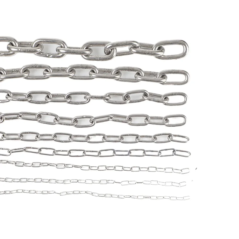 304 Stainless Steel Chain 1.2/3/4/5/6/8mm Diameter Hanging Swing Chain Lifting Pet Industry Welded Binding Chain Clothing Line