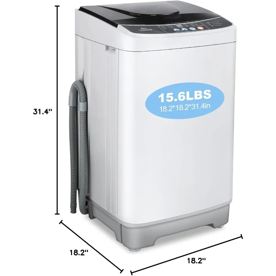 15.6 Lbs Portable Washing Machine 2.1 Cu.ft Compact Washer with Drain Pump Washing Machine with 10 Programs 8 Water Level for A