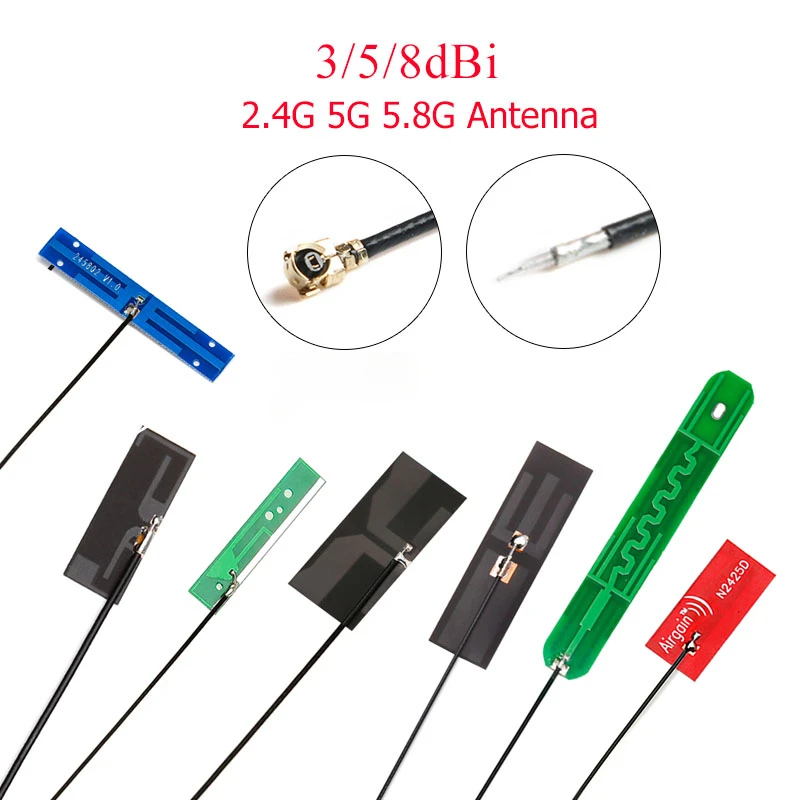 

5PCS 2.4Ghz 4G 5G WIFI Internal Antenna FPC PCB 5dBi 8dBi IPX IPEX Connector Solder Omni Buletooth Antenna 3dBi IEEE b/g/n WLAN