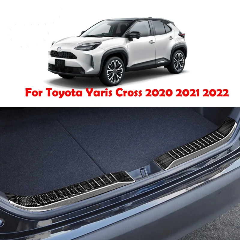 For Toyota Yaris Cross 2020 2021 2022 steel Rear Bumper Foot Plate Tailgate Door Sill Scuff Guard Plate Sticker Accessories