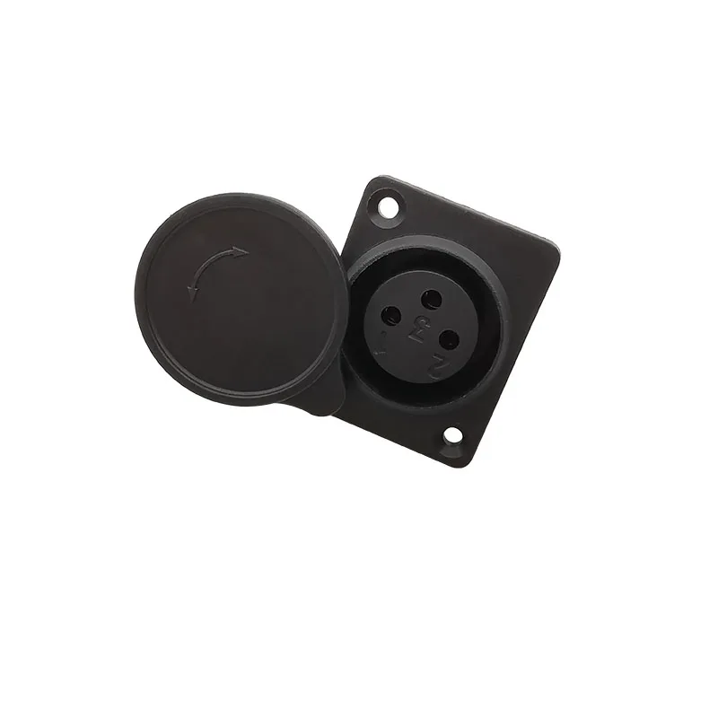 5Pcs/lot Black 3 Pin XLR Connector 3 Pole XLR Female Socket Panel Mount Audio Microphone Speaker Connectors with Dust Cap