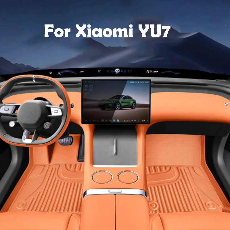 

Автомобильные коврики для Xiaomi YU7 2025 2026, водонепроницаемые, устойчивые к царапинам, двухслойные коврики для ног, напольный ковер, аксессуары для интерьера