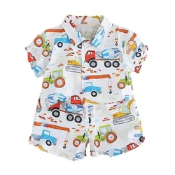 New Summer Baby Clothes Suit Children Boys Cartoon Shirt Shorts 2Pcs/Sets Kids Clothing Toddler Casual Costume Infant Tracksuits