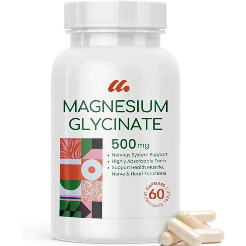 

Glycine magnesium supplement capsule, chelates high absorption bioavailable mild form magnesium