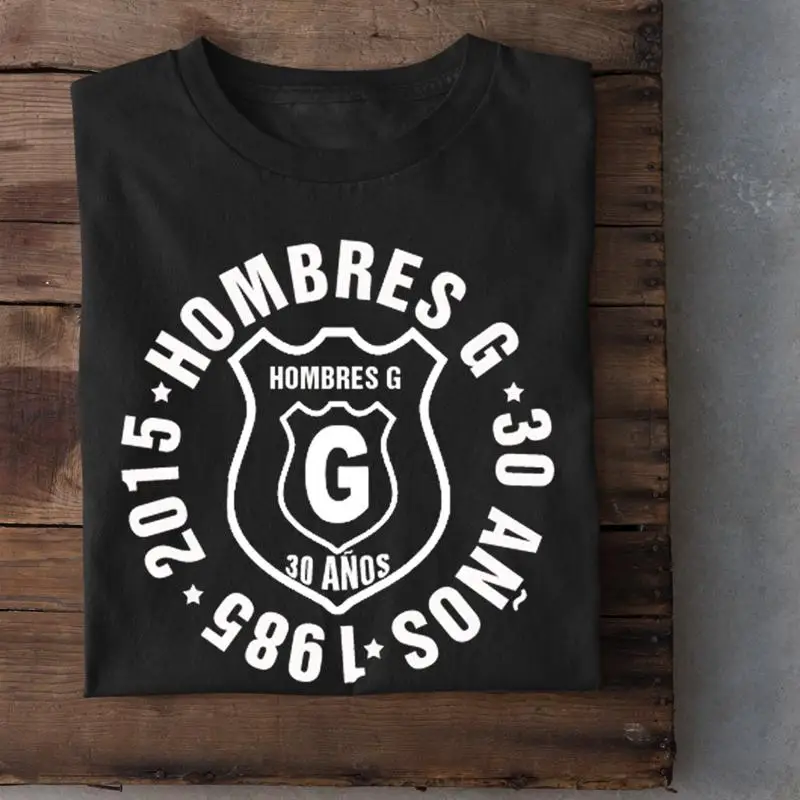 Logo Hombres G 30th Anniversary Black Full Size T Shirt KK1334