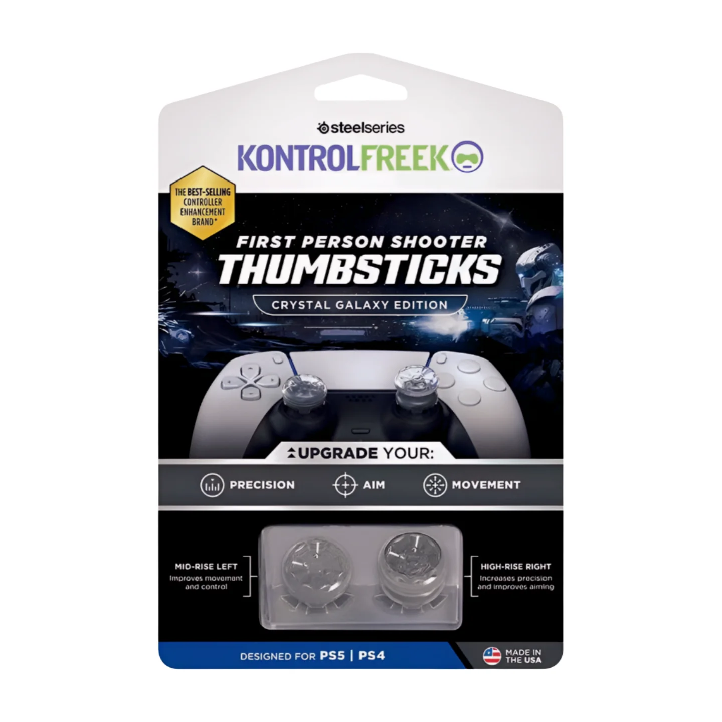 قطعتان من أغطية عصا التحكم غير القابلة للانزلاق لوحدة تحكم Xbox One/Series X/S & PS4/PS5 - مقابض إبهام متينة خفيفة الوزن مضادة للتآكل