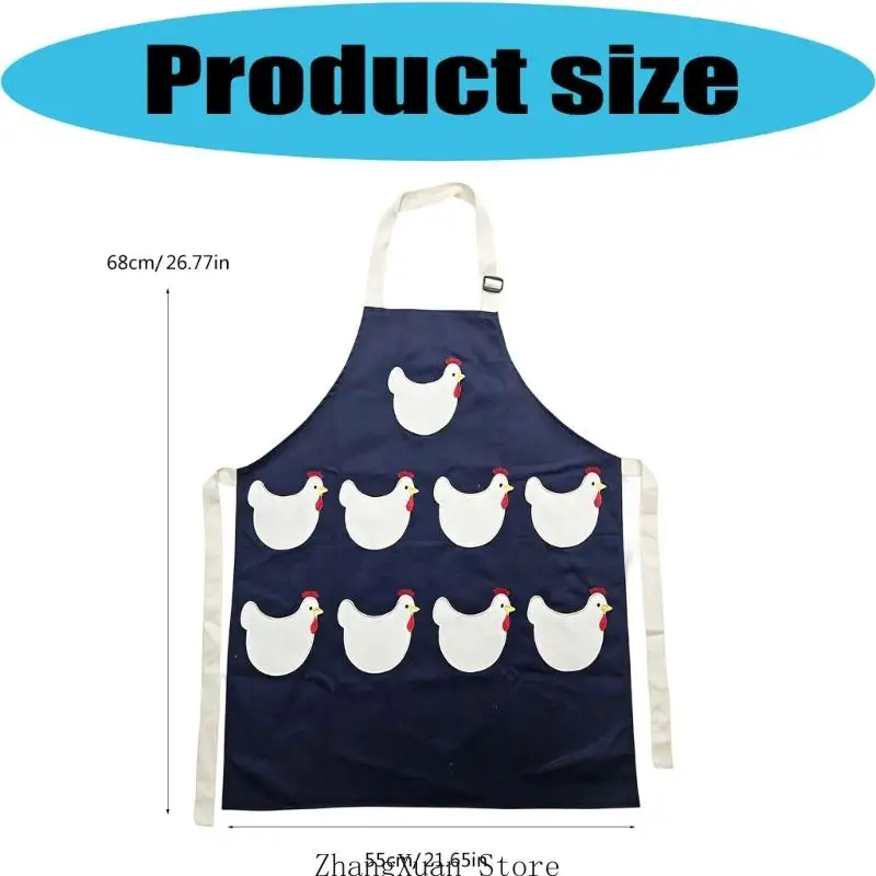 Chicken Care Workwear Eierschürze aus Segeltuch mit neun Vorderfächern für Gartenrunden, Geflügelarbeiten und den täglichen – Detail 6