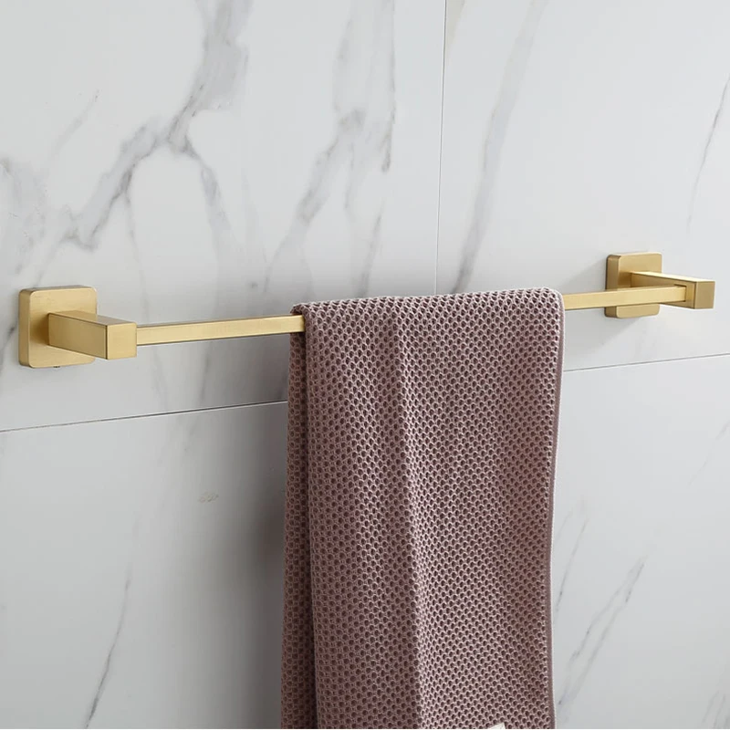 Brass Bathroom Accessory Towel Rack,Paper holder Toilet Brush Holder Towel Holder hook Brushed Gold Bath Hardware Row hook