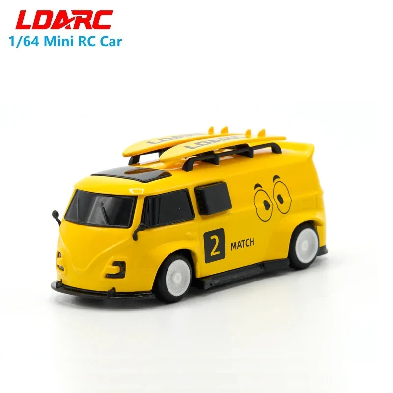 LDARC V64 Van 1/64 control remoto mini coche teledirigido RWD Race VW bus paquete completamente proporcional vehículos juguete para regalo modelos para niños adultos