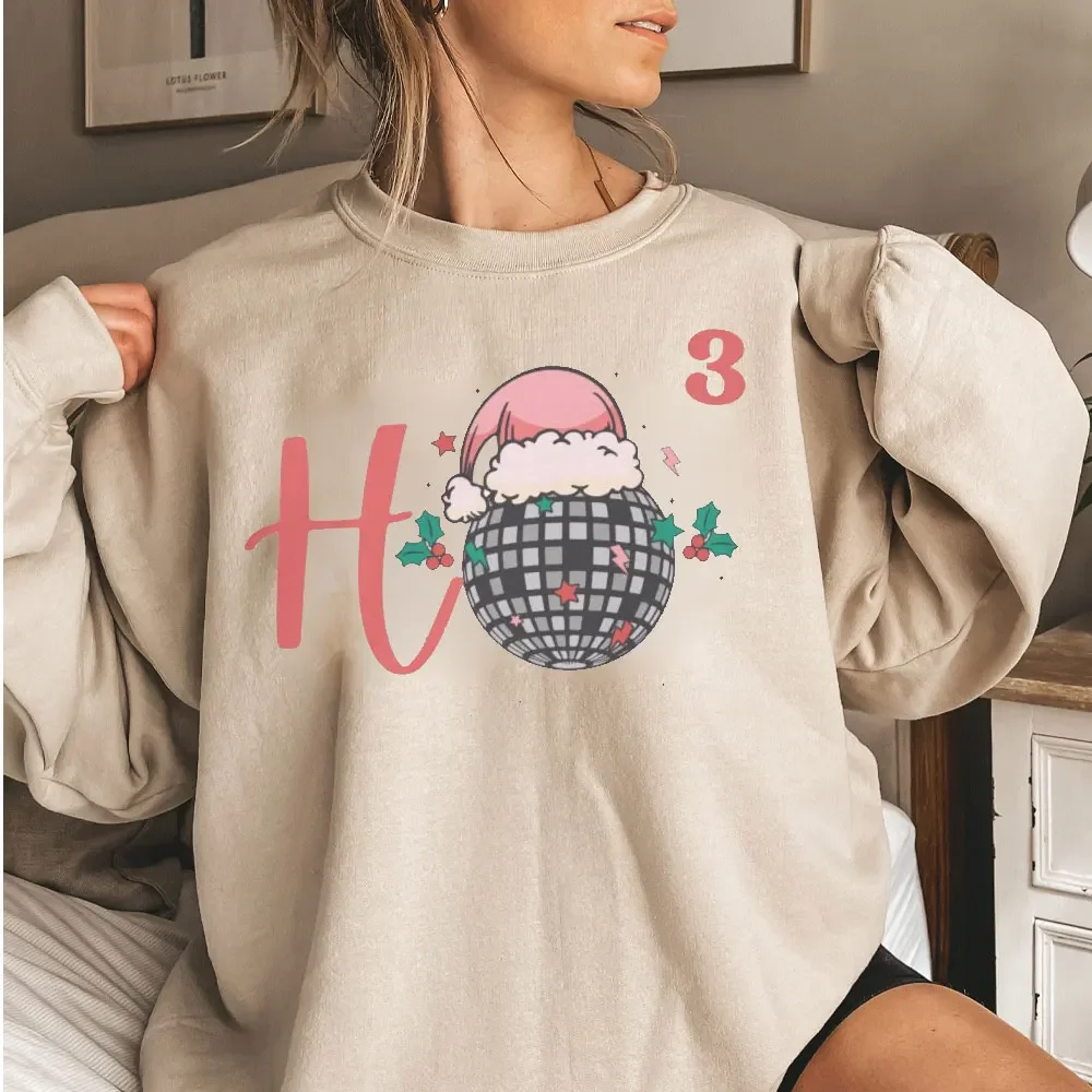 Ho Ho Ho Sweatshirt, Ugly Christmas Sweater Retro Christmas Sweatshirt Cubed Sweatshirt Gift for Math Teacher Santa Disco Ball