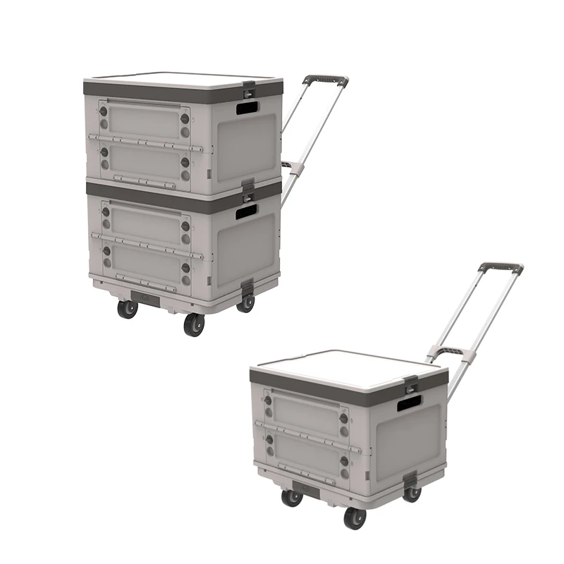 

Plastic Portable Shopping Trolleys Carts Foldable Shopping Cart With Wheels for Groceries