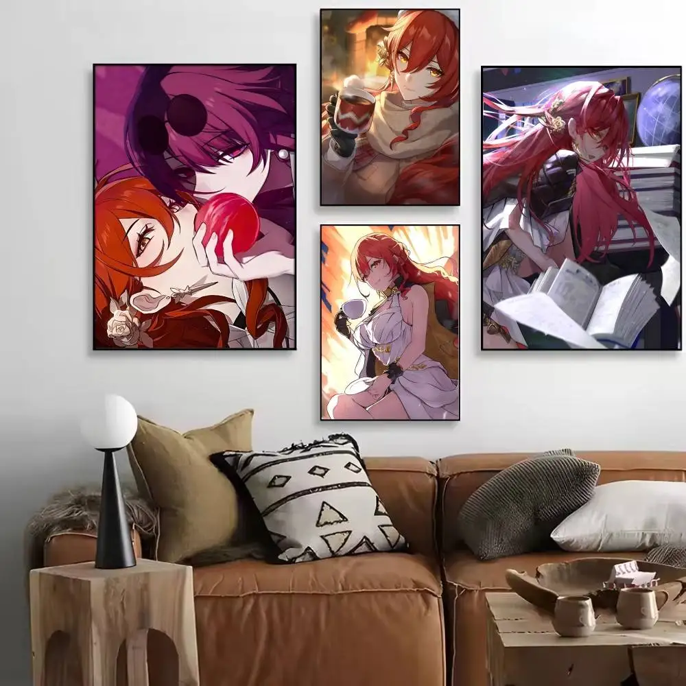 Anime Game Honkai Star Rail Himeko Posters High Quality Self-adhesive Wall Art Decorations Color Prints Sticky